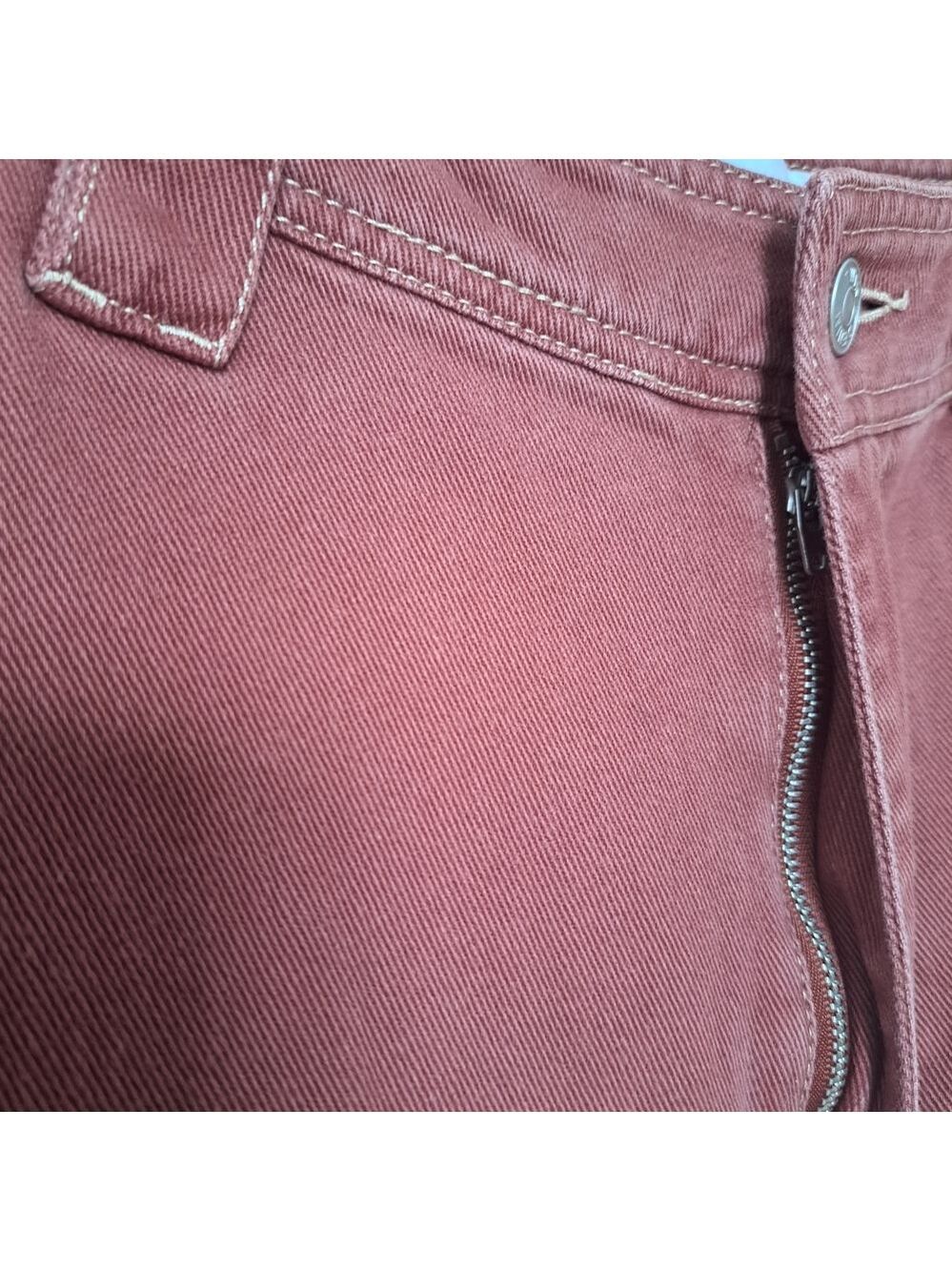 Twik Organic Cotton Cargo Pants | Burgundy | High Waist | Petite Small - Picture 7 of 10